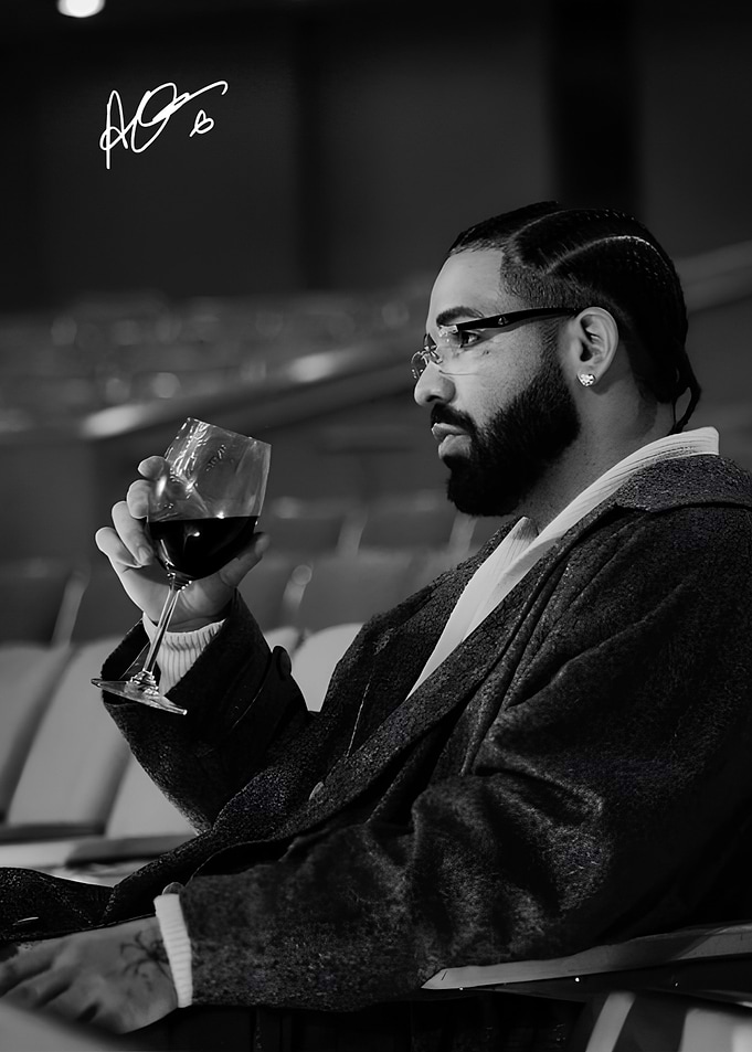 Drake Portrait with Wine Glass
