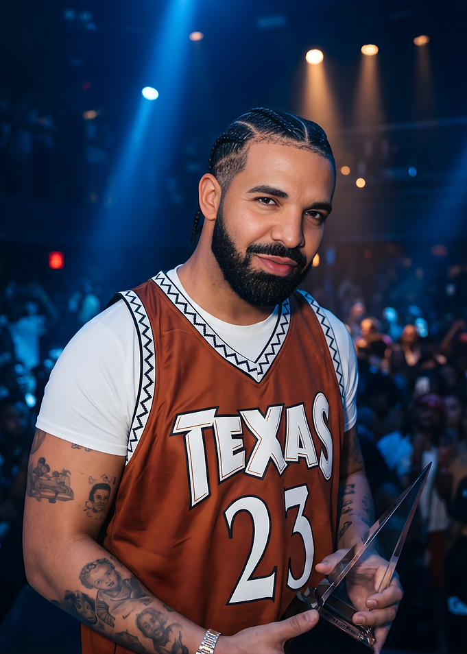 Drake Wearing Texas Basketball Jersey