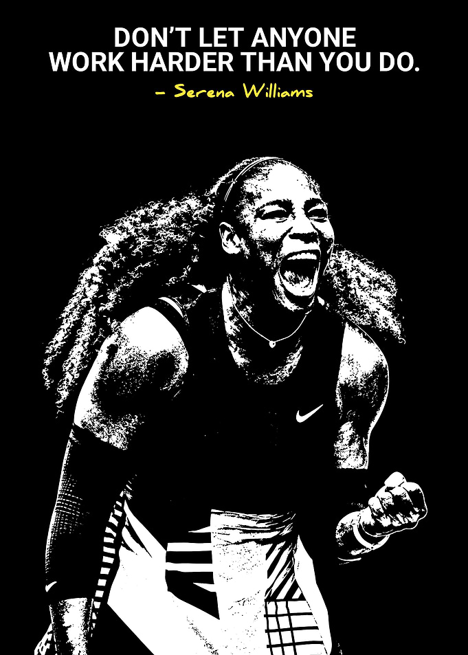 Serena Williams Inspirational Quote Poster