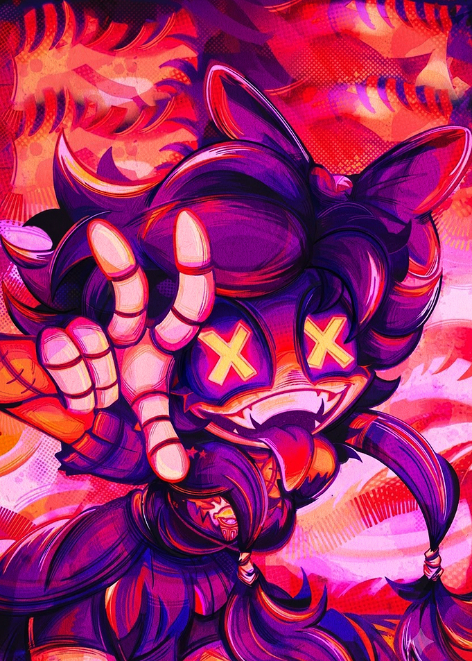 Vibrant Cyberpunk Style Character Illustration