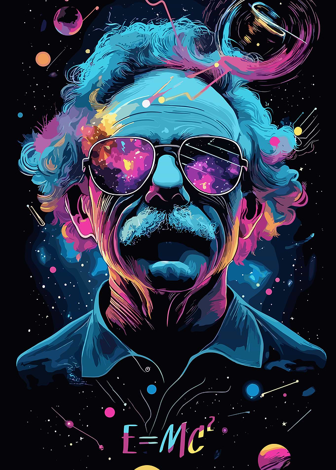 Cosmic Albert Einstein Pop Art Portrait