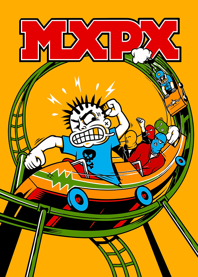 MxPx Rollercoaster Cartoon Poster