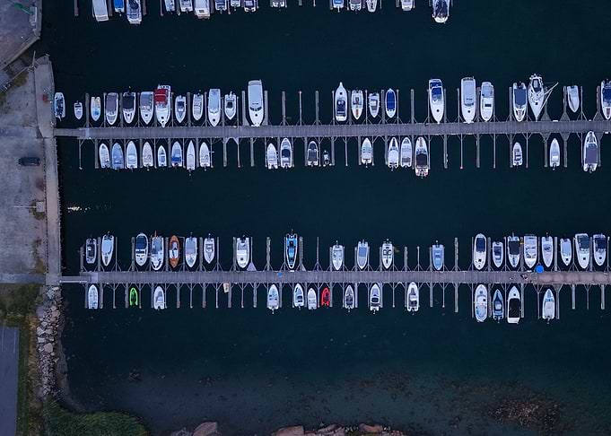 Aerial View of Marina Docks