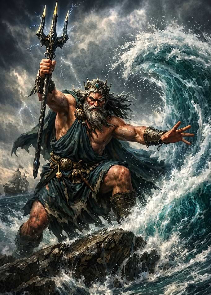 Poseidon Commanding the Stormy Seas