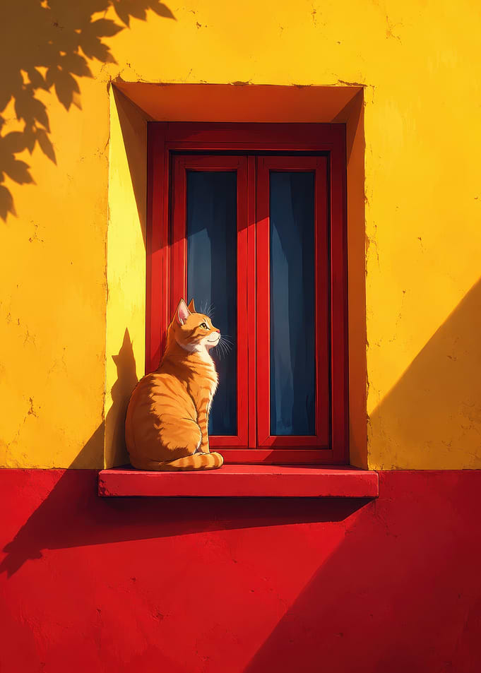 Orange Tabby Cat on Window Sill
