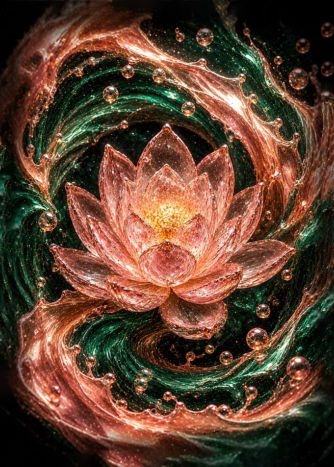 Blooming Lotus & Crystal