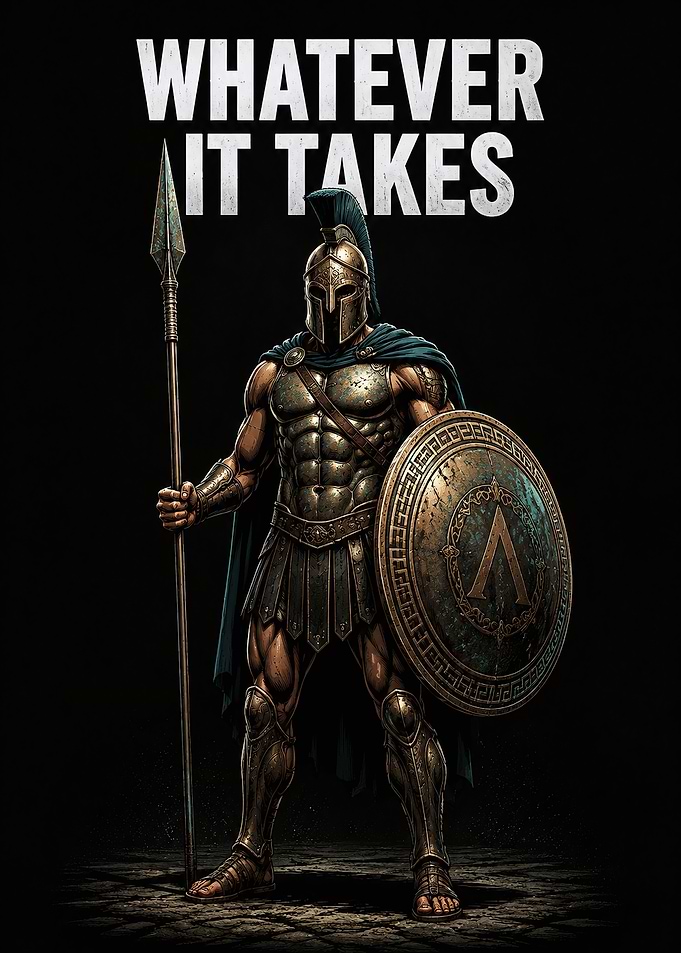 Spartan Warrior Whatever It Takes Poster