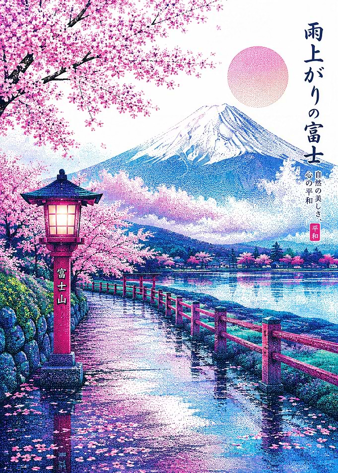 Mount Fuji Cherry Blossom Landscape