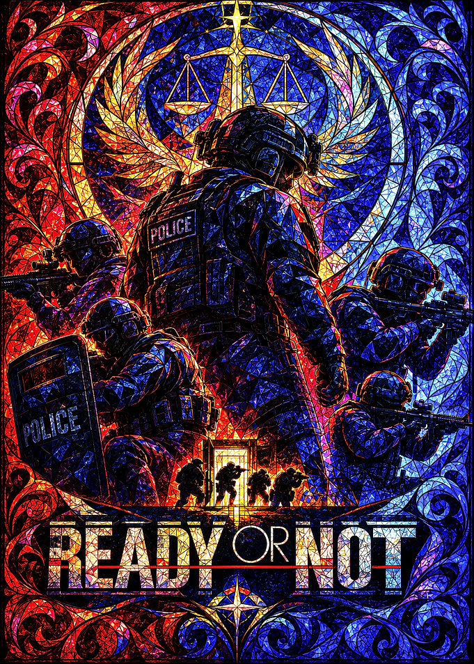 Ready or Not Stained Glass Poster