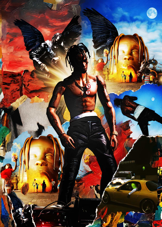 Travis Scott Astroworld Collage Poster
