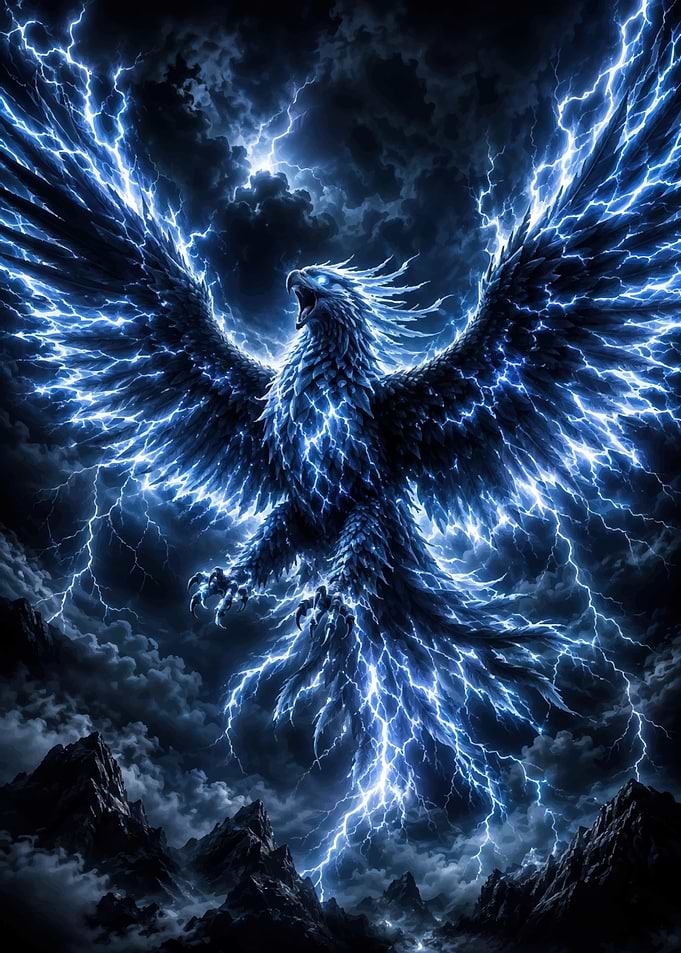 Electric Lightning Phoenix Rising