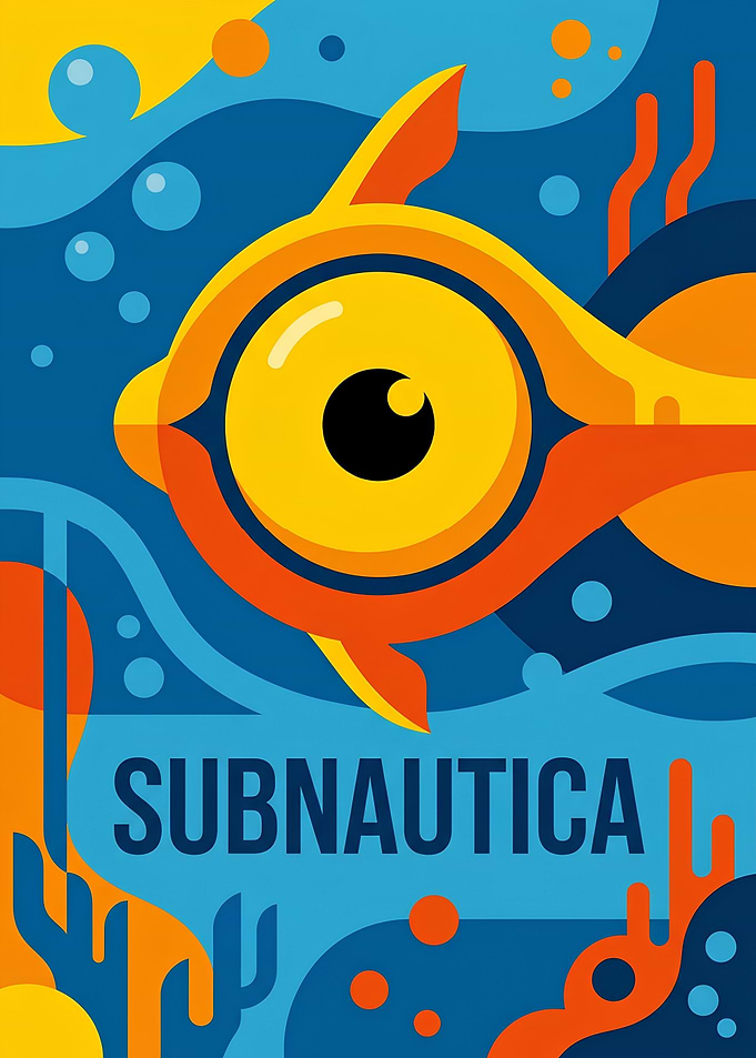 Subnautica Minimalist Game Poster