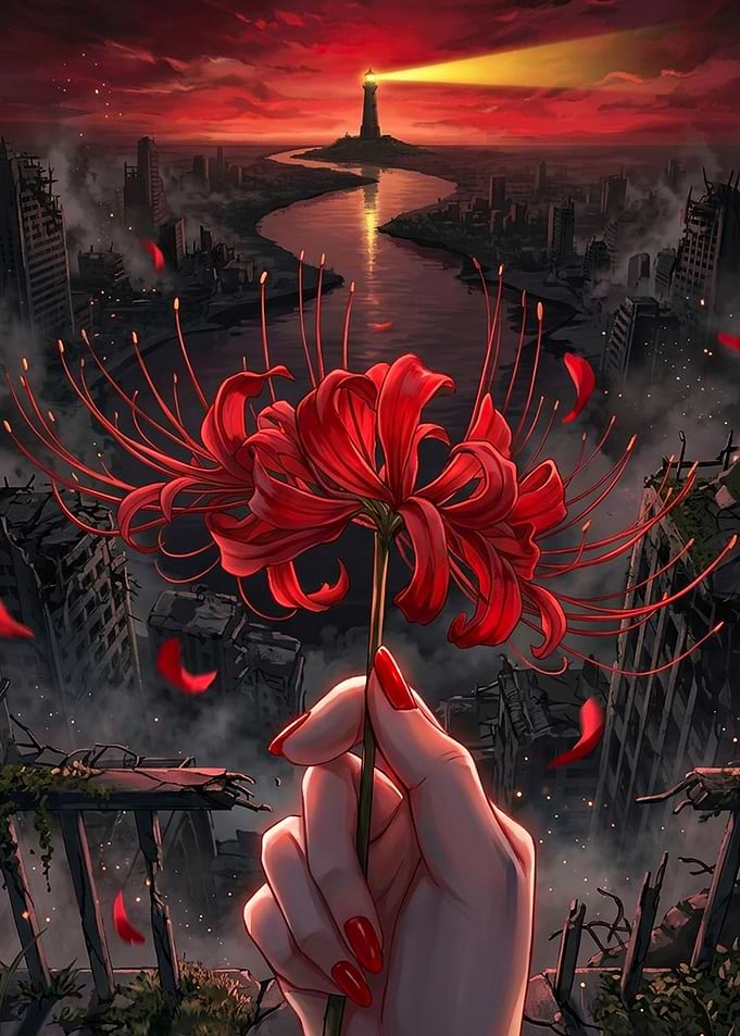 Red Spider Lily in Ruined City