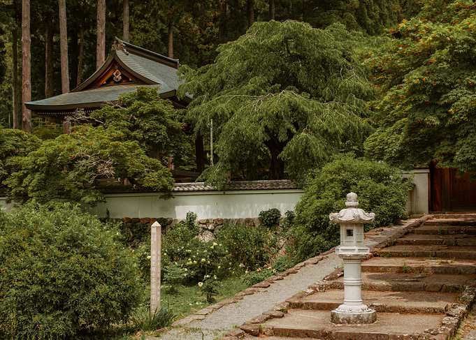 Traditional Japanese Temple Garden Path