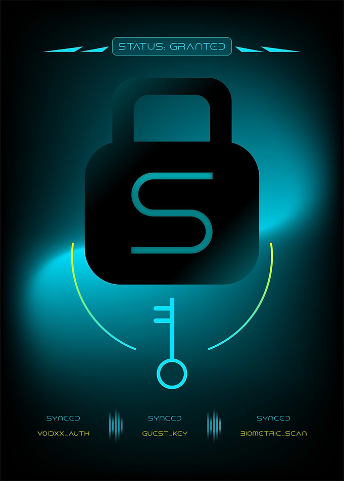 Cyberpunk Security Access Interface - Sci-Fi Digital Art