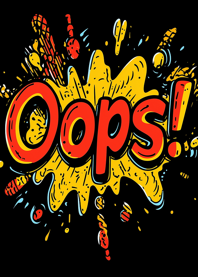 Comic Style Oops Text Graphic