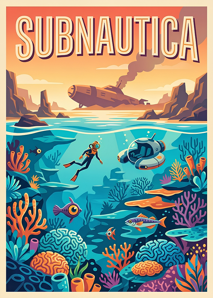 Subnautica Underwater Exploration Poster