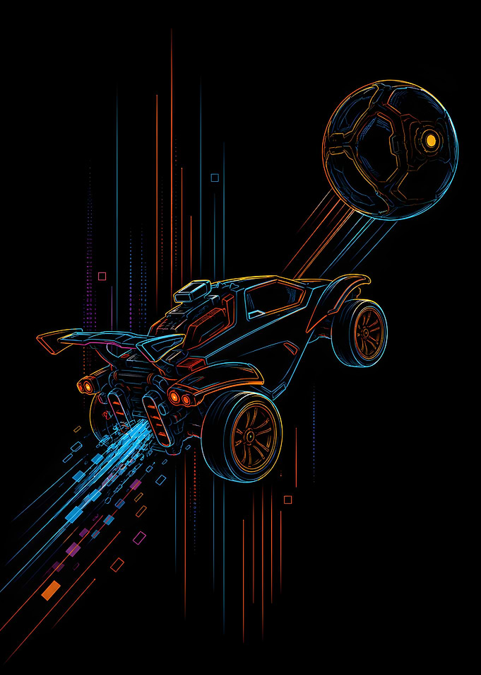 Rocket League Octane Neon Art