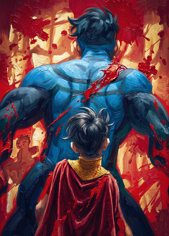 Invincible and Kid Omni-Man Painting
