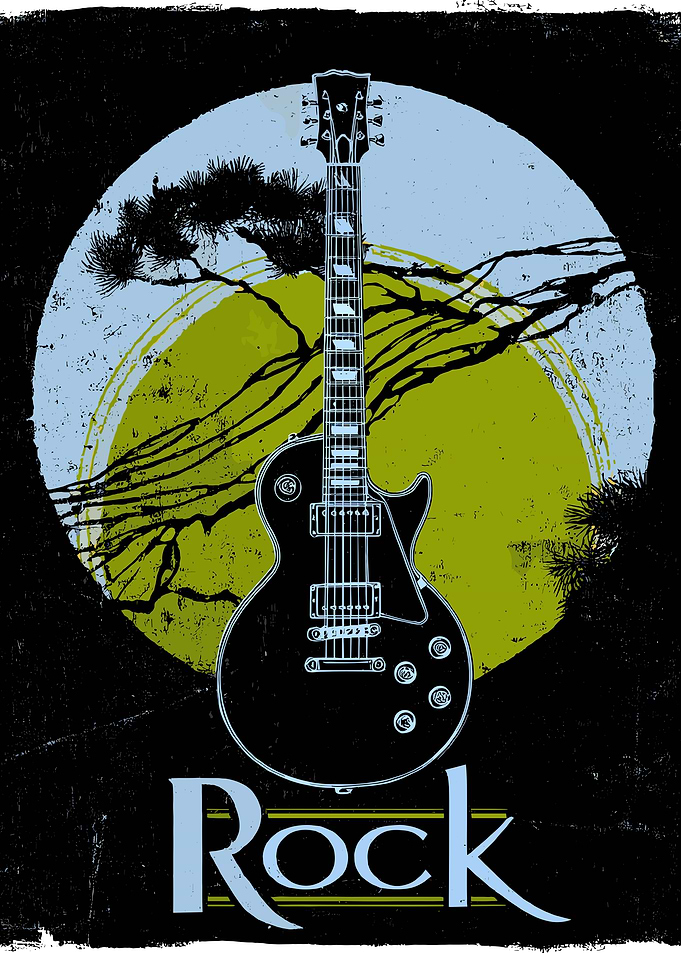 Vintage Rock Guitar Poster