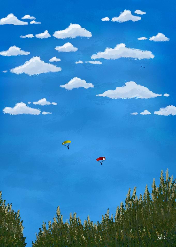 Free Fall Above the Canopy | Paragliders Soaring Over Forest
