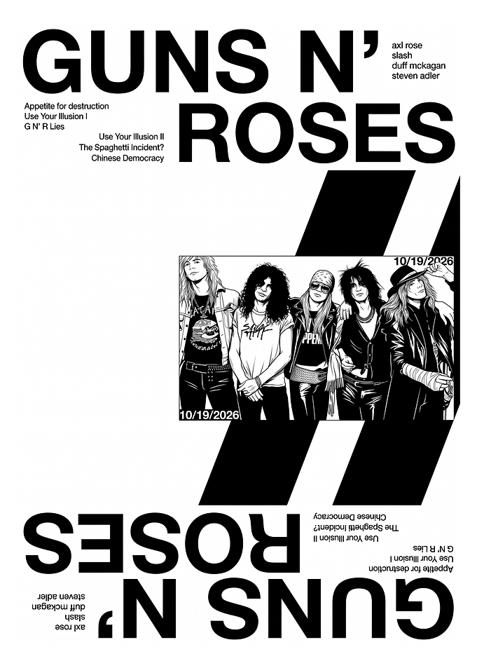 Guns N' Roses Band Illustration Poster
