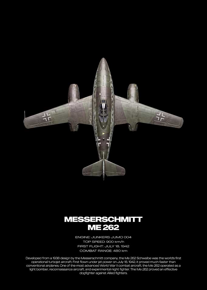 Messerschmitt Me 262 Technical Poster