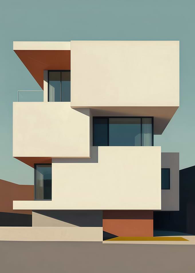 Modern Minimalist Geometric Building Architecture