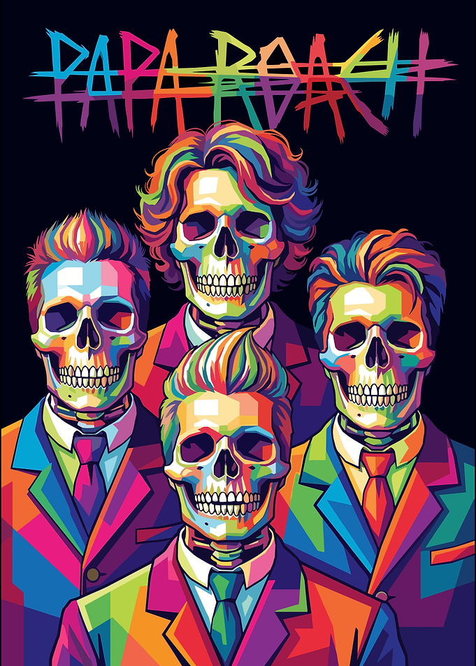 Papa Roach Pop Art Skull Poster
