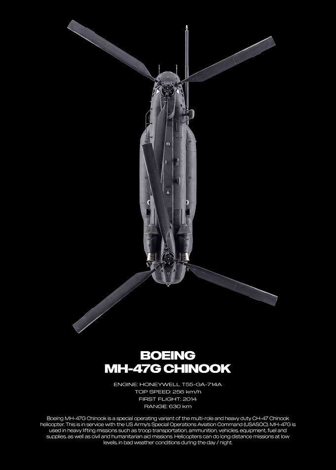 Boeing MH-47G Chinook Helicopter Poster