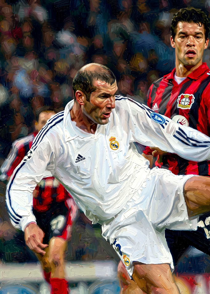 Zinedine Zidane Real Madrid Oil Painting