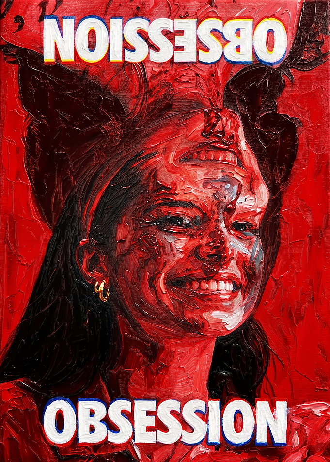 Obsession Red Portrait Painting