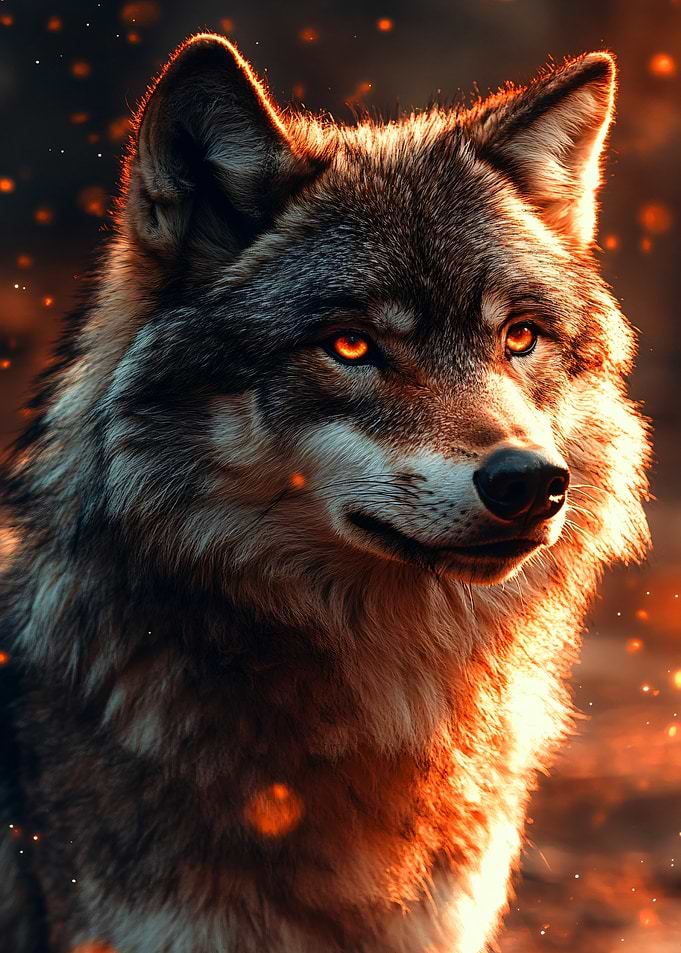 Majestic Wolf with Glowing Eyes