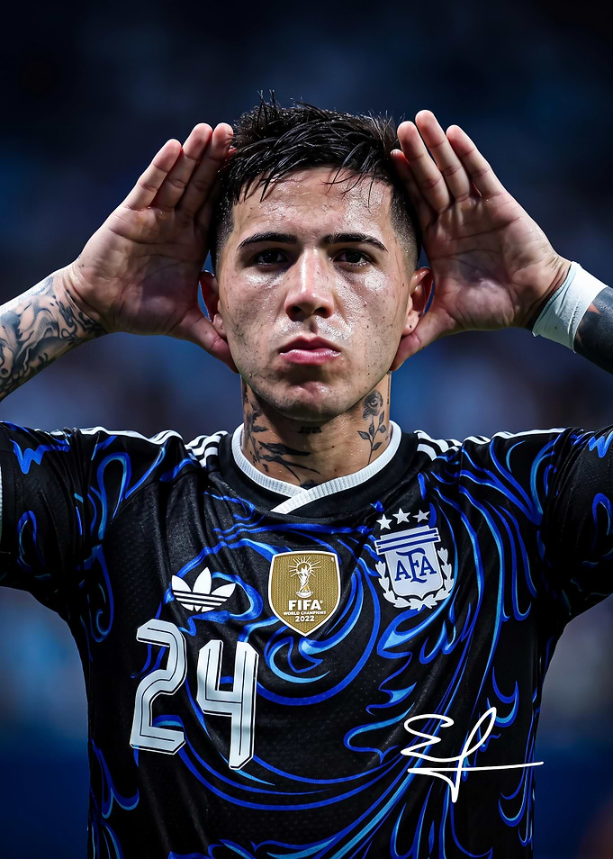 Enzo Fernandez Argentina Soccer Portrait