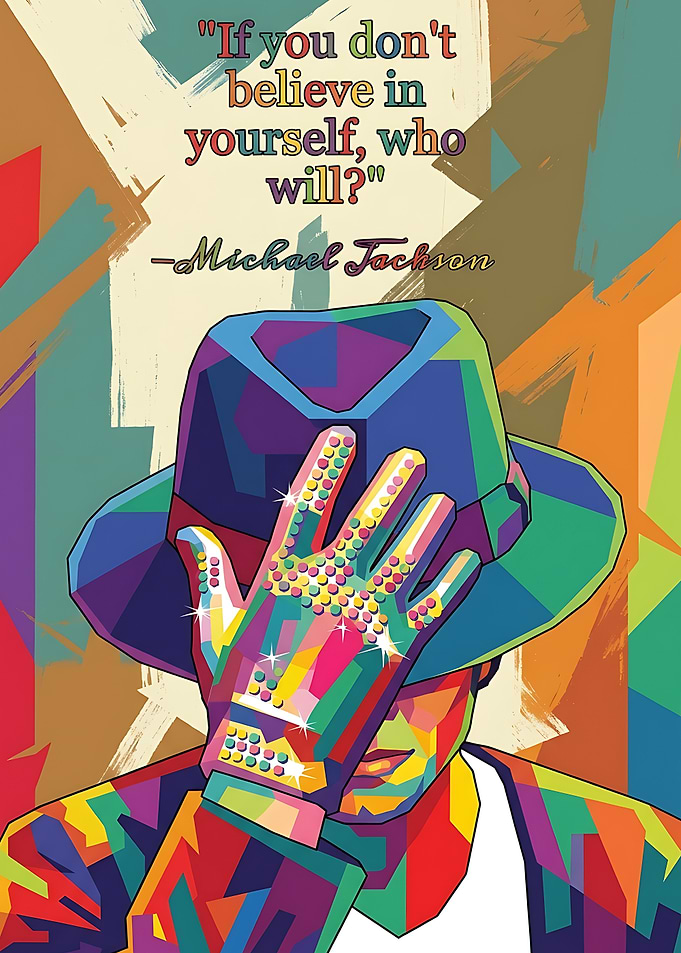 Michael Jackson Pop Art Quote Poster