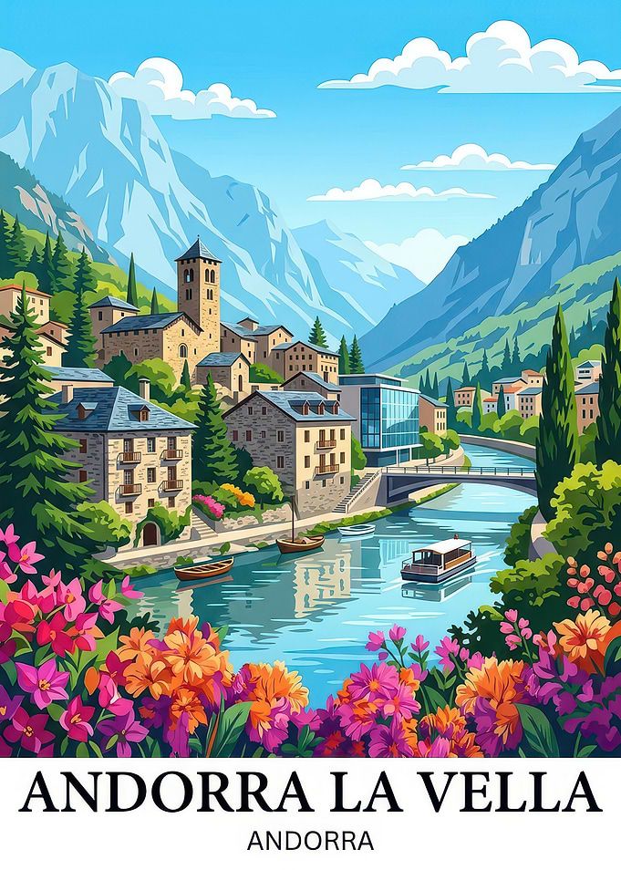 Andorra la Vella Travel Poster