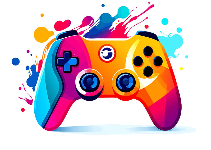 Colorful Abstract Gaming Controller Illustration