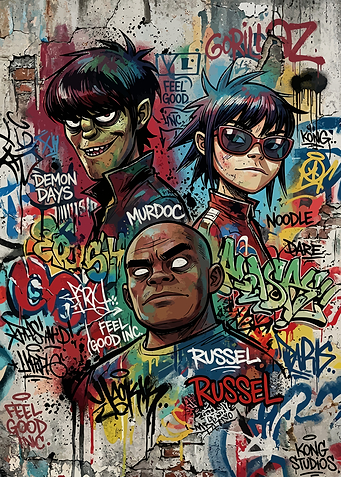 Gorillaz Graffiti Art Poster