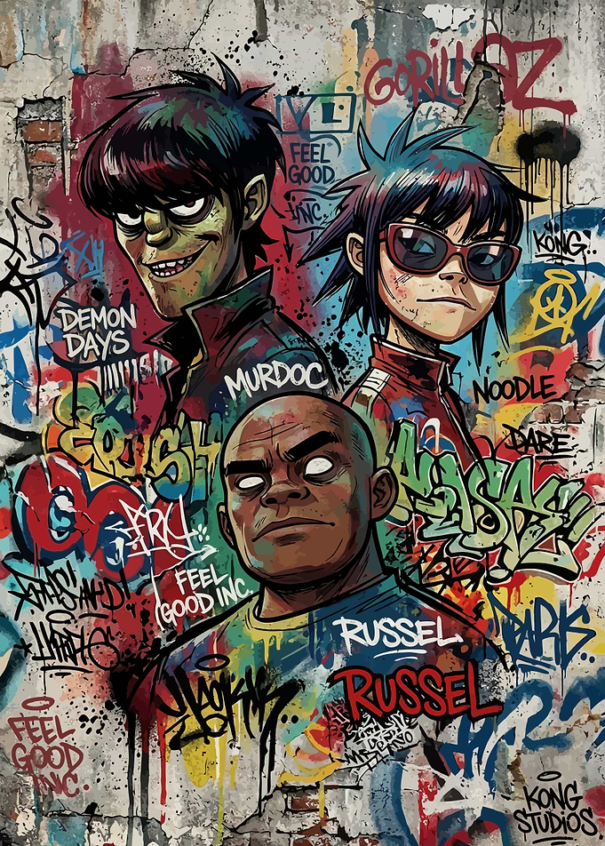 Gorillaz Graffiti Art Poster