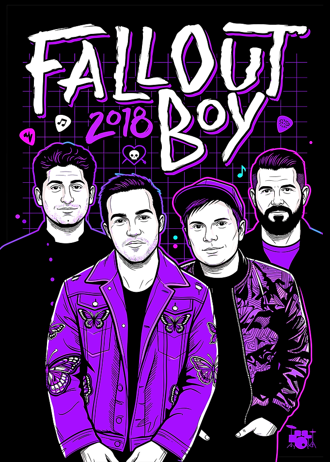 Fallout Boy 2018 Band Poster
