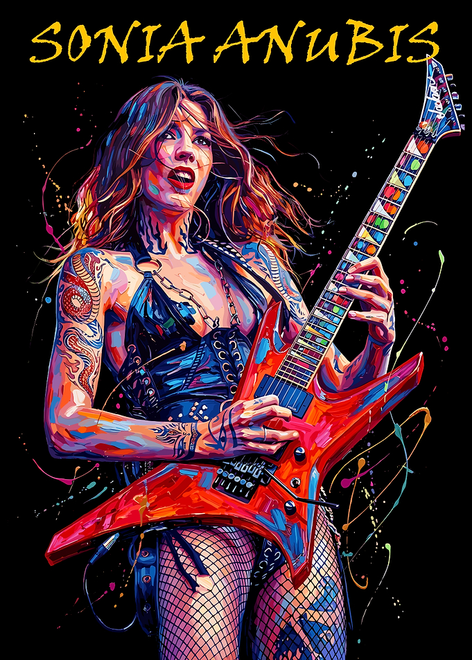 Sonia Anubis Heavy Metal Guitarist Portrait