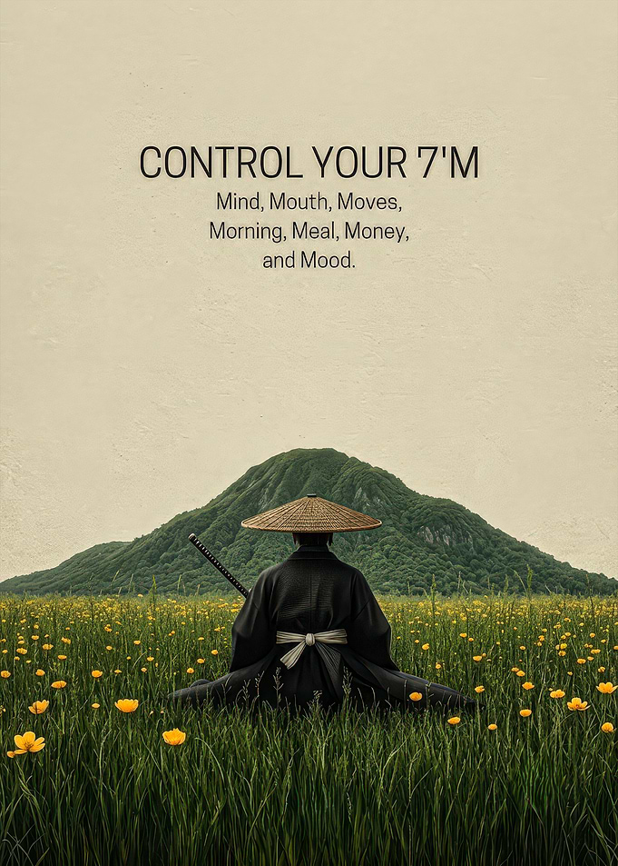 Samurai Meditation Inspirational Poster