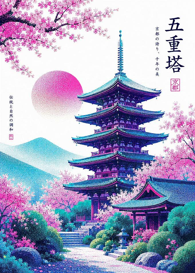 Kyoto Pagoda Cherry Blossom