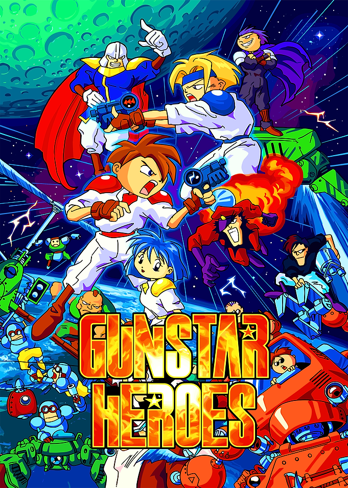 Gunstar Heroes Retro Game Poster