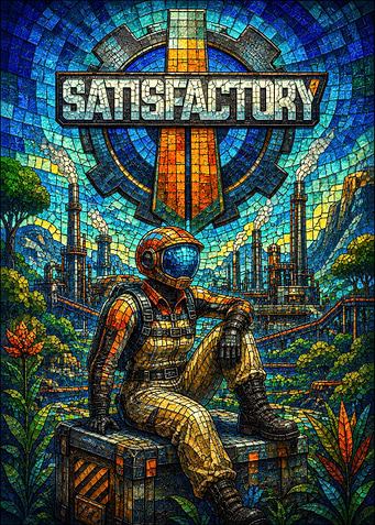 Satisfactory Game Stained Glass Art