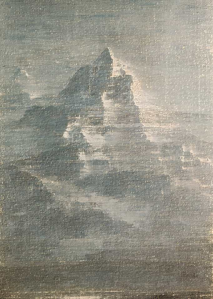 Impressionist Mountain Peak Painting