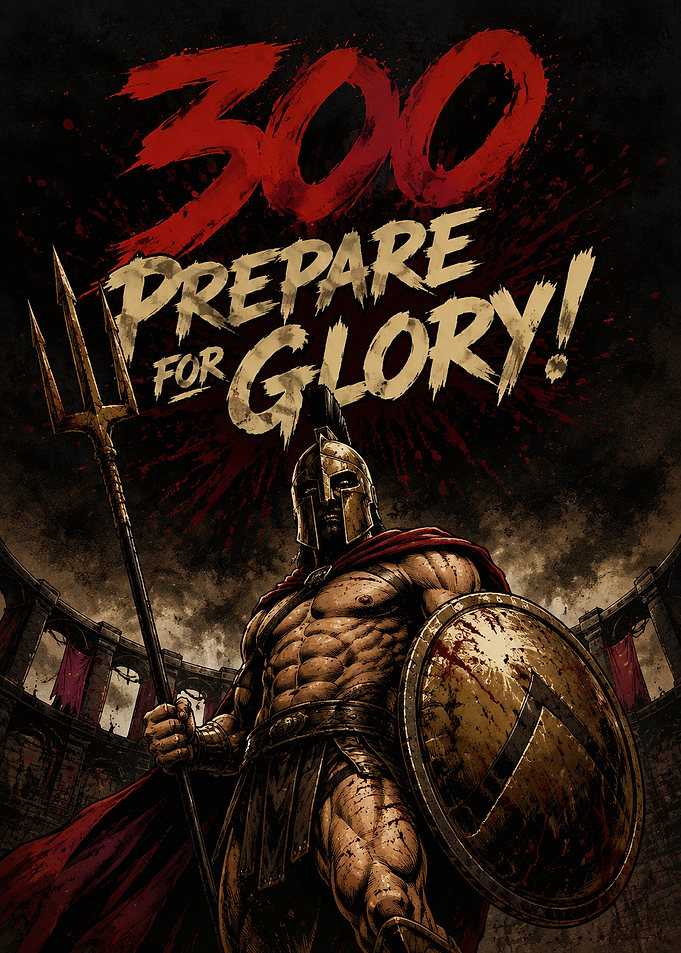 300 Prepare for Glory Spartan Poster