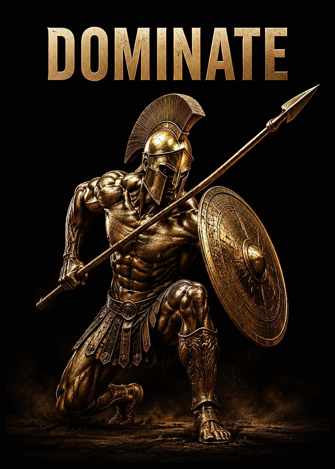 Golden Spartan Warrior Poster