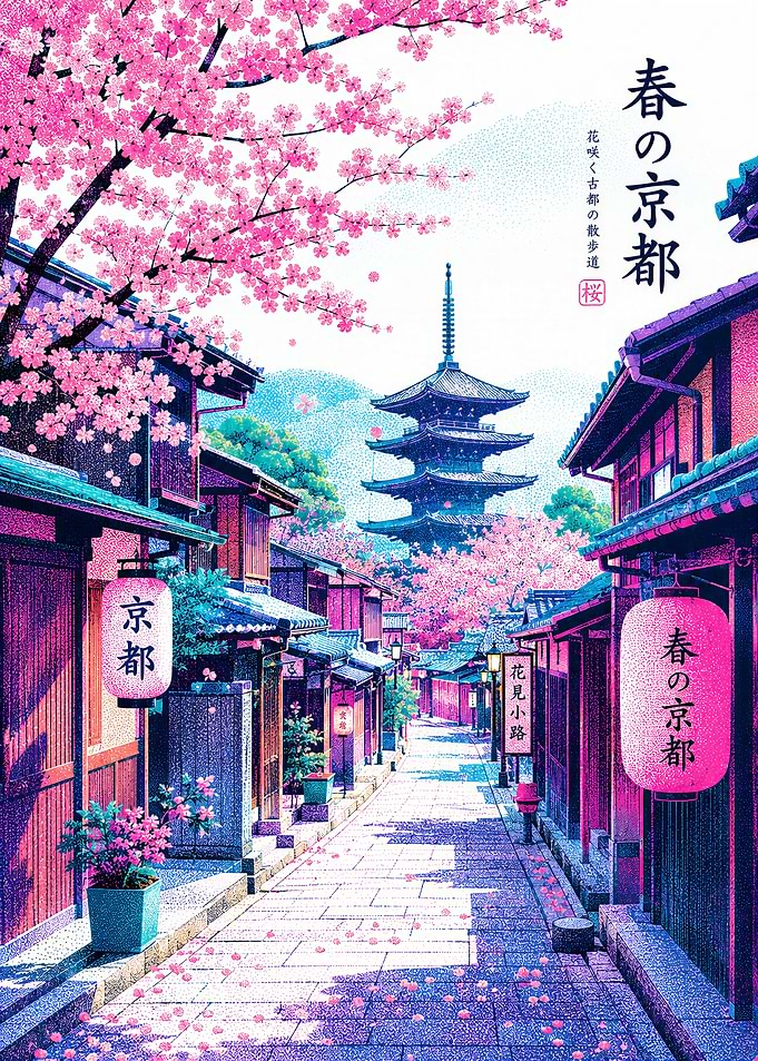 Springtime Kyoto Street