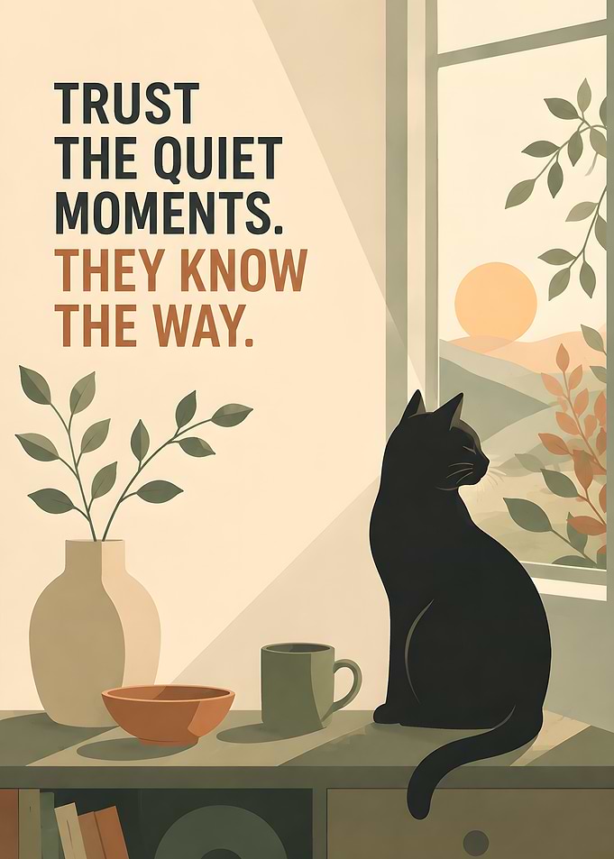 Trust the Quiet Moments Cat Poster